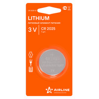 Батарейка литиевая AIRLINE Lithium Battery CR2016 3V CR2016-01