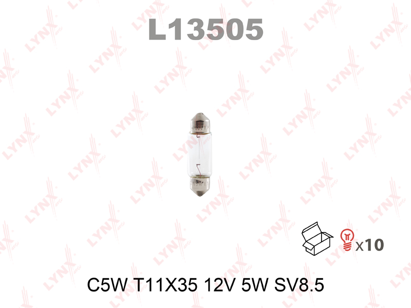 Лампа 12V C5W 5W LYNXauto 1 шт. картон L13505