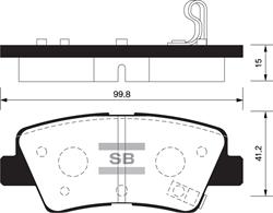 Sangsin SP 1401Колодки тормозные дисковые задние, комплект